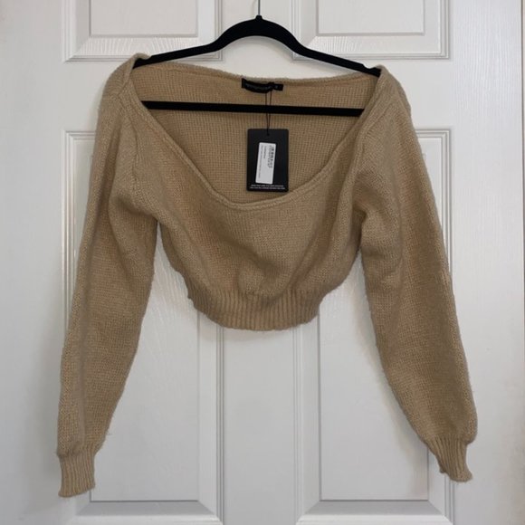 PrettyLittleThing Sweaters - PLT Off The Shoulder Knit Sweater